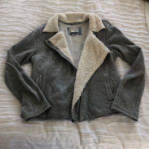 Saturday Sunday Moto Sweatshirt Coat Sz Large